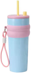 Techsuit Pahar termos mare cafea cu pai Techsuit THM7, 710ml, bleu