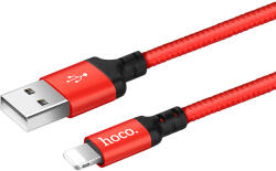 hoco. Cable de date si incarcare Hoco X14 Times Speed cu mufa lightning, 2A, 2m, Negru / Rosu, Blister