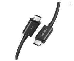 UGREEN CABLU alimentare si date Ugreen, US501, Fast Charging Data Cable pt. smartphone, Thunderbolt 4, USB Type-C la USB Type-C, PVC, 0.8m, negru 30389 (timbru verde 0.08 lei)
