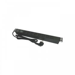 Emtex Bara alimentare aluminiu / PDU, 19 inch, 8 prize C13, protectie la supratensiune, 16A, 3500W, 3x1.5, 2m - EMTEX PDU8C13P (timbru verde 2 lei)