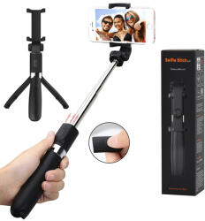 Techsuit Selfie Stick Bluetooth cu trepied, telecomanda Techsuit L01s, 70cm