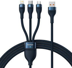 Baseus Cablu de date 3in1 Baseus Flash Series 2, 66W, 1.2m, albastru