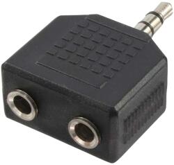 LogiLink ADAPTOR audio LOGILINK 3.5mm stereo 3p. (t) la 2 x 3.5 stereo (m), Logilink CA1002 (timbru verde 0.08 lei)