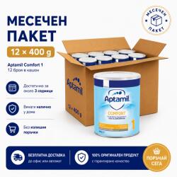  Бебешко мляко Aptamil comfort 1 400 г пакет 12 броя