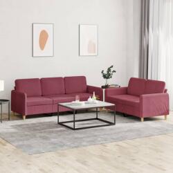 vidaXL Set canapea cu perne, 2 piese, rosu vin, material textil GartenMobel Dekor (3202124) Canapea
