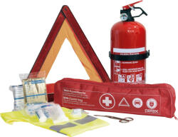 Petex Set KTEO de Siguranță Auto cu Farmacie, Stingător de Incendiu, Triunghi de Avertizare, Vestă Reflectorizantă și Mănuși 4399971243970100 (4399971243970100)