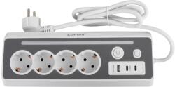 Lohuis Prelungitor Lohuis 4 prize + USB-C alb + gri, 1.4m (40956)