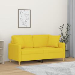 vidaXL Canapea cu 2 locuri cu pernute, galben deschis, 140 cm, textil GartenMobel Dekor (3200914) Canapea