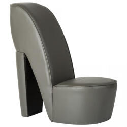 vidaXL Scaun, design toc înalt, gri, piele ecologică (248651)