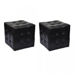 vidaXL Set 2 taburete, Negru (60740)