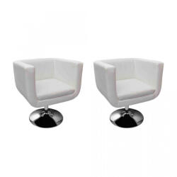 vidaXL Scaune de bar, 2 buc. , piele artificială, alb (160439)