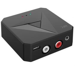 Techstar Adaptor Bluetooth Techstar® M21, transmitator si receptor pentru TV/PC/Sistem de sunet pentru casa, Jack 3.5mm, Microfon, AUX, NFC, RCA, Negru (SKU2971)