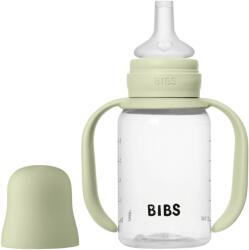 BIBS Set biberon BIBS tip Sippy Cup PP 150 ml cu cioc din silicon și sistem antipicurare, Sage (50211250)