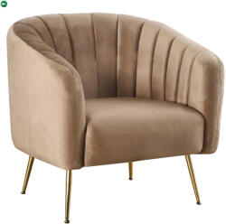  Design fotel, barna Velvet szövet/gold króm-arany, BAGY