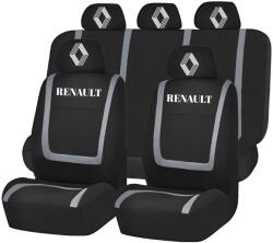 AutoHelix MSA Set Huse Scaune Universale Compatibile cu Renault Nou - Negru/Gri (HSAREN1)