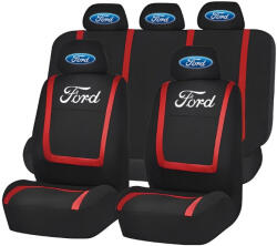 AutoHelix MSA Set Huse Scaune Universale Compatibile cu Ford- Negru/Rosu (HSAFRD.4)