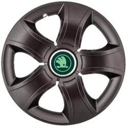 AutoHelix MSA Set 4 Capace Roti 14 inchi (R14) Bis Negru, , Compatibile Cu Skoda Verde (20237)