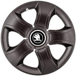 AutoHelix MSA Set 4 Capace Roti 14 inchi (R14) Bis Negru, , Compatibile Cu Skoda Alb Negru (20230)