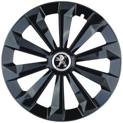 AutoHelix MSA Set 4 Capace Roti 16 inchi (R16) Fame Negru, Compatibile Cu Peugeot (10053)