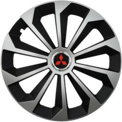 AutoHelix MSA Set 4 Capace Roti 16 inchi (R16) Fame Gri-Negru, Compatibile Cu Mitsubishi (1982)