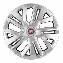 AutoHelix MSA Set 4 Capace Roti 16 inchi (R16) Raven Gri, Compatibile Cu Fiat (1795)