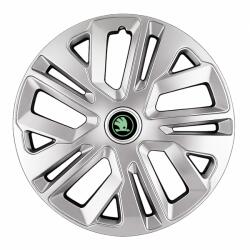 AutoHelix MSA Set 4 Capace Roti 15 inchi (R15) Raven Gri, pentru Skoda Verde (20248)