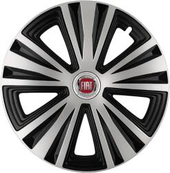 AutoHelix MSA Set 4 capace roti Glory Gri-Negru R15, Compatibil Cu Fiat (2174)