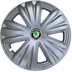 AutoHelix MSA Set 4 capace roti 15 inchi (R15) Glory Gri, Compatibile cu Skoda (4052)