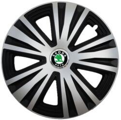 AutoHelix MSA Set 4 capace roti Glory Gri-Negru R15, Compatibil Cu Skoda (2557)