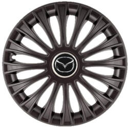 AutoHelix MSA Set 4 Capace Roti 15 inchi (R15) Dino Negru, Compatibile cu Mazda (3969)