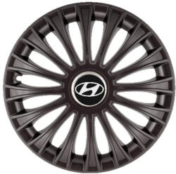AutoHelix MSA Set 4 Capace Roti 15 inchi (R15) Dino Negru, Compatibile cu Hyundai (3964)