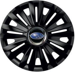 AutoHelix MSA Set 4 capace roti Negre Cu Inel Cromat Royal R14 Compatibil Cu Subaru (10666)