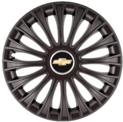 AutoHelix MSA Set 4 Capace Roti 15 inchi (R15) Dino Negru, Compatibile cu Chevrolet (3957)