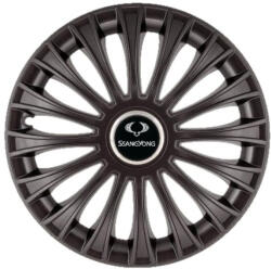 AutoHelix MSA Set 4 Capace Roti 15 inchi (R15) Dino Negru, Compatibile cu SsangYong (3984)