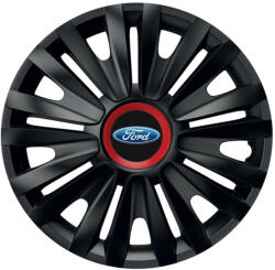 AutoHelix MSA Set 4 capace roti Negre Cu Inel Rosu Royal R16 Compatibil Cu Ford (10806)