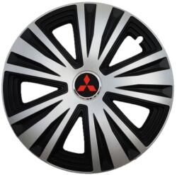 AutoHelix MSA Set 4 capace roti Glory Gri-Negru R15, Compatibil Cu Mitsubishi (2525)