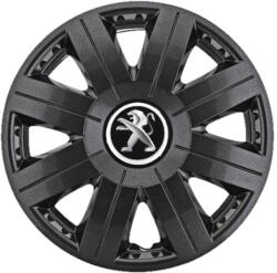 AutoHelix MSA Set 4 Capace Roti 15 inchi (R15) Cosmos Negru, Compatibile cu Peugeot (3843)