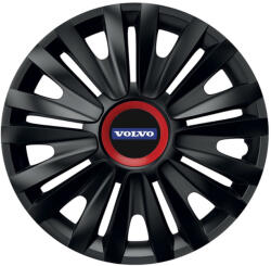 AutoHelix MSA Set 4 capace roti Negre Cu Inel Rosu Royal R15 Compatibil Cu Volvo (10877)