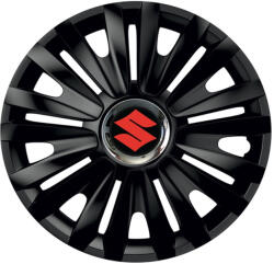 AutoHelix MSA Set 4 capace roti Negre Cu Inel Cromat Royal R14 Compatibil Cu Suzuki (10669)