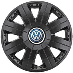 AutoHelix MSA Set 4 Capace Roti 15 inchi (R15) Cosmos Negru, Compatibile cu Volkswagen (3854)