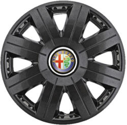 AutoHelix MSA Set 4 capace roti Cosmos Negru R15, pentru gama auto Alfa Romeo (3822)