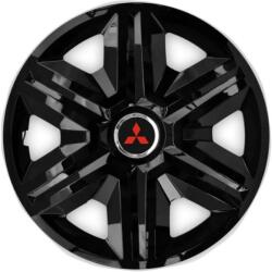 AutoHelix MSA Set 4 capace roti hubcaps fast black R15 Compatibil Cu Mitsubishi (6923)