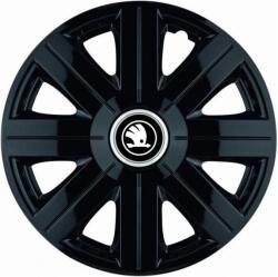 AutoHelix MSA Set 4 Capace Roti Autohelix MSA® potrivite jantelor de 14 inch, pentru Skoda Alb Negru model Cosmos Black (20424)