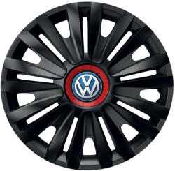 AutoHelix MSA Set 4 capace roti Negre Cu Inel Rosu Royal R16 Compatibil Cu Volkswagen (10875)