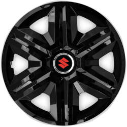 AutoHelix MSA Set 4 capace roti hubcaps fast black R15 Compatibil Cu Suzuki (6950)