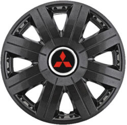 AutoHelix MSA Set 4 Capace Roti 15 inchi (R15) Cosmos Negru, Compatibile cu Mitsubishi (3840)