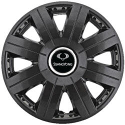 AutoHelix MSA Set 4 Capace Roti 15 inchi (R15) Cosmos Negru, Compatibile cu SsangYong (3850)