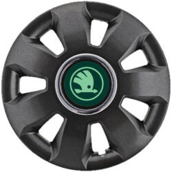 AutoHelix MSA Set 4 Capace Roti potrivite jantelor de 16 inch, pentru Skoda Verde model Ares Black (18796)