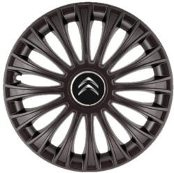 AutoHelix MSA Set 4 Capace Roti 15 inchi (R15) Dino Negru, Compatibile cu Citroen (3958)