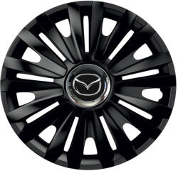 AutoHelix MSA Set 4 capace roti Negre Cu Inel Cromat Royal R14 Compatibil Cu Mazda (10625)